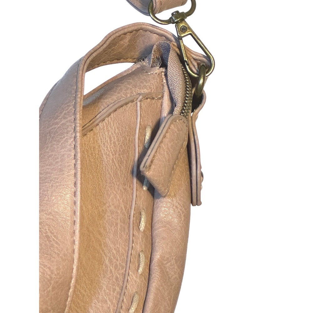 T-Shirt & Jeans Pink‎ Faux Leather Hobo Shoulder Bag Adjustable Strap Boho Vegan - Picture 5 of 10